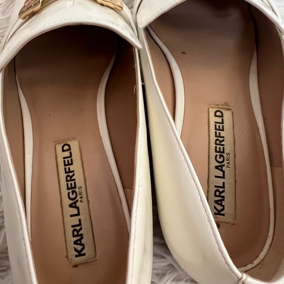 Karl Lagerfeld White Gold Bow Loafers fits like an 8- donating 10/10 - Picture 8 of 8
